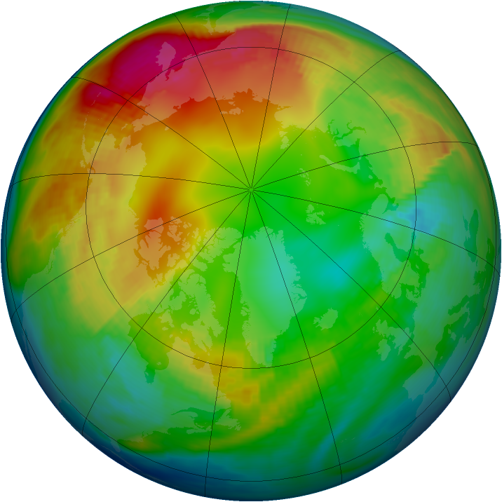 Arctic ozone map for 28 January 1983